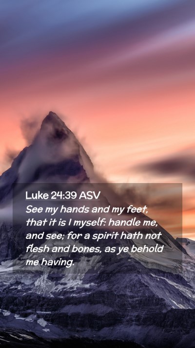 Picture 02 - Luke 24:39 ASV Mobile Phone Wallpaper - See my hands and my feet, that it is I myself: - Mobile Bible Verse Wallpaper