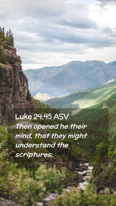 Picture 02 - Luke 24:45 ASV Mobile Phone Wallpaper - Then opened he their mind, that they might - Mobile Bible Verse Wallpaper