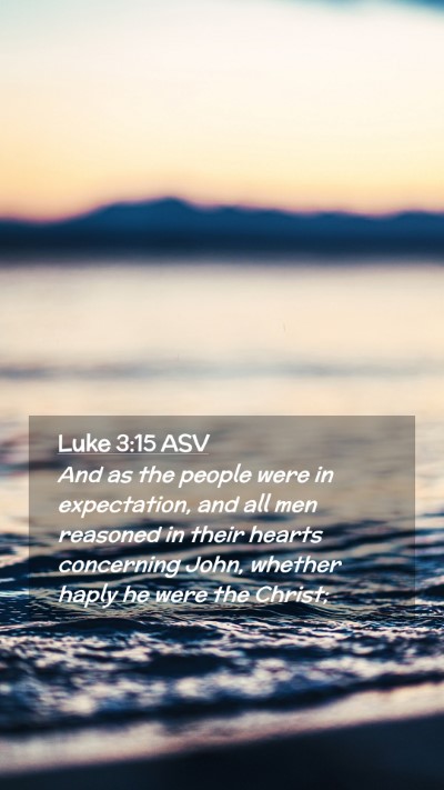 Picture 02 - Luke 3:15 ASV Mobile Phone Wallpaper - And as the people were in expectation, and all - Mobile Bible Verse Wallpaper
