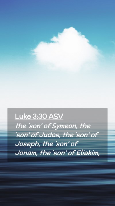 Picture 02 - Luke 3:30 ASV Mobile Phone Wallpaper - the `son' of Symeon, the `son' of Judas, the - Mobile Bible Verse Wallpaper