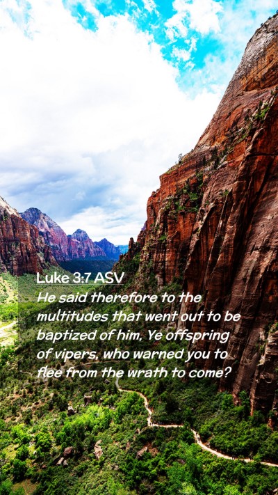 Picture 02 - Luke 3:7 ASV Mobile Phone Wallpaper - He said therefore to the multitudes that went out - Mobile Bible Verse Wallpaper