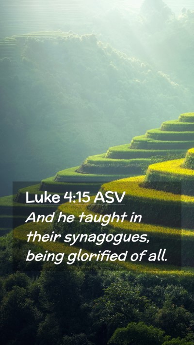Picture 02 - Luke 4:15 ASV Mobile Phone Wallpaper - And he taught in their synagogues, being - Mobile Bible Verse Wallpaper