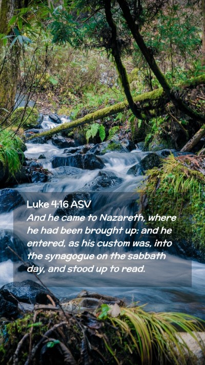Picture 02 - Luke 4:16 ASV Mobile Phone Wallpaper - And he came to Nazareth, where he had been - Mobile Bible Verse Wallpaper