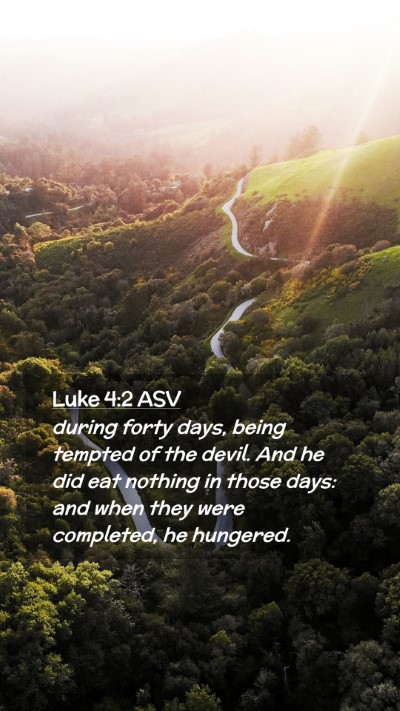 Picture 02 - Luke 4:2 ASV Mobile Phone Wallpaper - during forty days, being tempted of the devil. - Mobile Bible Verse Wallpaper