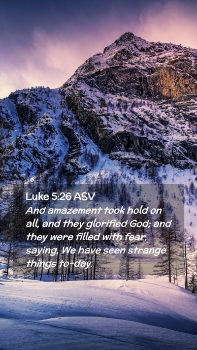 Picture 02 - Luke 5:26 ASV Mobile Phone Wallpaper - And amazement took hold on all, and they - Mobile Bible Verse Wallpaper