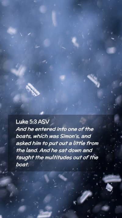 Picture 02 - Luke 5:3 ASV Mobile Phone Wallpaper - And he entered into one of the boats, which was - Mobile Bible Verse Wallpaper