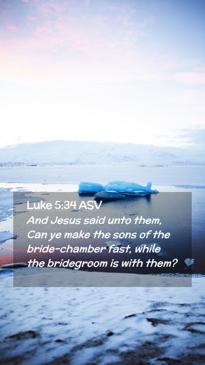 Picture 02 - Luke 5:34 ASV Mobile Phone Wallpaper - And Jesus said unto them, Can ye make the sons of - Mobile Bible Verse Wallpaper
