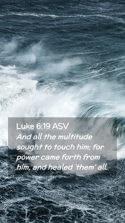 Picture 02 - Luke 6:19 ASV Mobile Phone Wallpaper - And all the multitude sought to touch him; for - Mobile Bible Verse Wallpaper