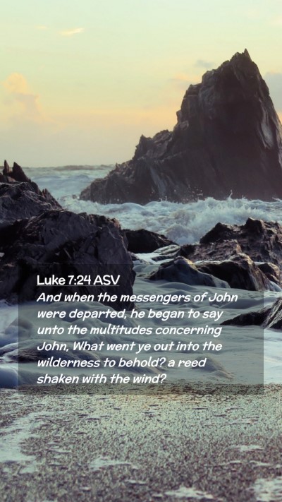 Picture 02 - Luke 7:24 ASV Mobile Phone Wallpaper - And when the messengers of John were departed, he - Mobile Bible Verse Wallpaper