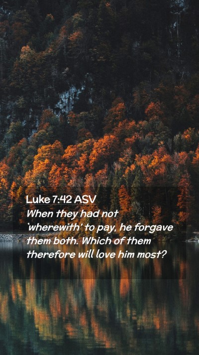 Picture 02 - Luke 7:42 ASV Mobile Phone Wallpaper - When they had not `wherewith' to pay, he forgave - Mobile Bible Verse Wallpaper