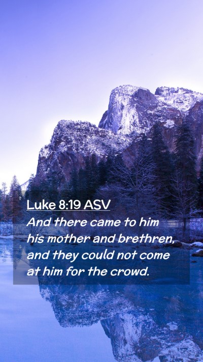 Picture 02 - Luke 8:19 ASV Mobile Phone Wallpaper - And there came to him his mother and brethren, - Mobile Bible Verse Wallpaper