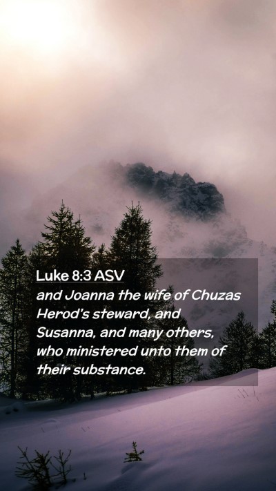 Picture 02 - Luke 8:3 ASV Mobile Phone Wallpaper - and Joanna the wife of Chuzas Herod's steward, - Mobile Bible Verse Wallpaper