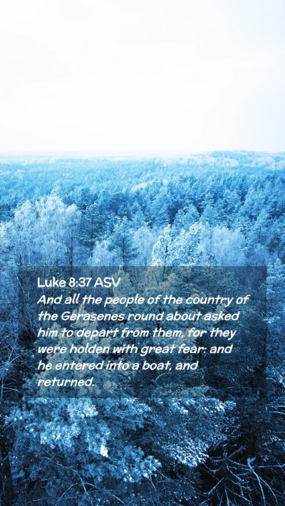 Picture 02 - Luke 8:37 ASV Mobile Phone Wallpaper - And all the people of the country of the - Mobile Bible Verse Wallpaper