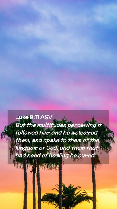 Picture 02 - Luke 9:11 ASV Mobile Phone Wallpaper - But the multitudes perceiving it followed him: - Mobile Bible Verse Wallpaper