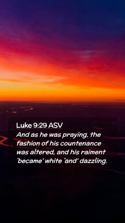 Picture 02 - Luke 9:29 ASV Mobile Phone Wallpaper - And as he was praying, the fashion of his - Mobile Bible Verse Wallpaper