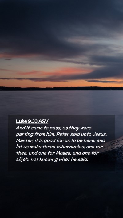 Picture 02 - Luke 9:33 ASV Mobile Phone Wallpaper - And it came to pass, as they were parting from - Mobile Bible Verse Wallpaper