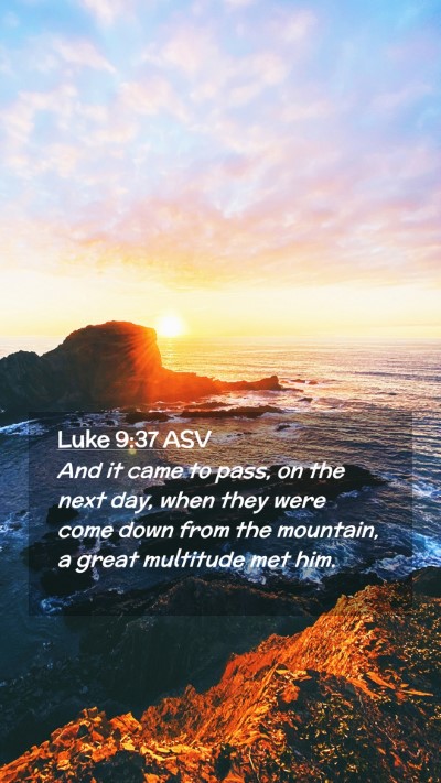 Picture 02 - Luke 9:37 ASV Mobile Phone Wallpaper - And it came to pass, on the next day, when they - Mobile Bible Verse Wallpaper