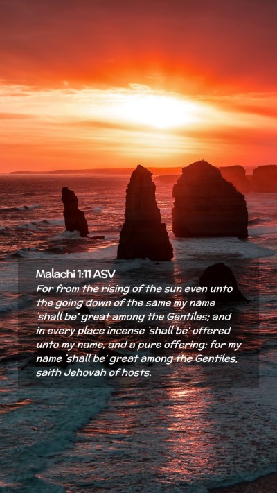 Picture 02 - Malachi 1:11 ASV Mobile Phone Wallpaper - For from the rising of the sun even unto the - Mobile Bible Verse Wallpaper