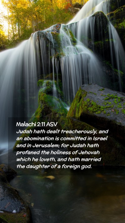 Picture 02 - Malachi 2:11 ASV Mobile Phone Wallpaper - Judah hath dealt treacherously, and an - Mobile Bible Verse Wallpaper