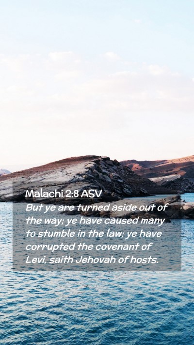 Picture 02 - Malachi 2:8 ASV Mobile Phone Wallpaper - But ye are turned aside out of the way; ye have - Mobile Bible Verse Wallpaper