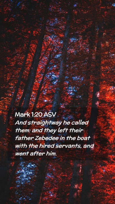 Picture 02 - Mark 1:20 ASV Mobile Phone Wallpaper - And straightway he called them: and they left - Mobile Bible Verse Wallpaper