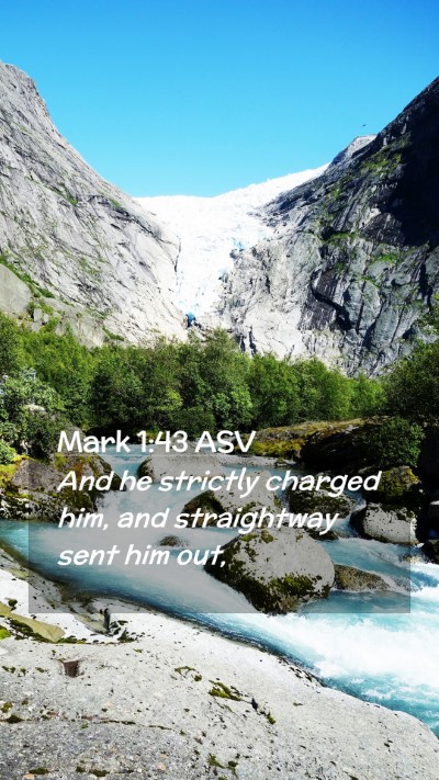 Picture 02 - Mark 1:43 ASV Mobile Phone Wallpaper - And he strictly charged him, and straightway sent - Mobile Bible Verse Wallpaper