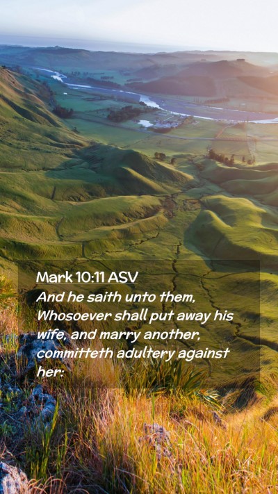 Picture 02 - Mark 10:11 ASV Mobile Phone Wallpaper - And he saith unto them, Whosoever shall put away - Mobile Bible Verse Wallpaper