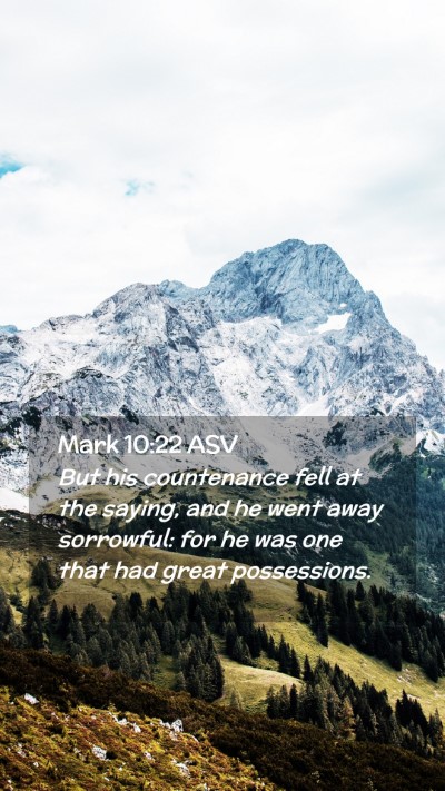 Picture 02 - Mark 10:22 ASV Mobile Phone Wallpaper - But his countenance fell at the saying, and he - Mobile Bible Verse Wallpaper