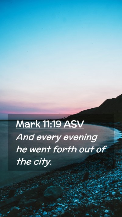 Picture 02 - Mark 11:19 ASV Mobile Phone Wallpaper - And every evening he went forth out of the - Mobile Bible Verse Wallpaper