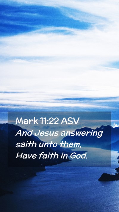 Picture 02 - Mark 11:22 ASV Mobile Phone Wallpaper - And Jesus answering saith unto them, Have faith - Mobile Bible Verse Wallpaper