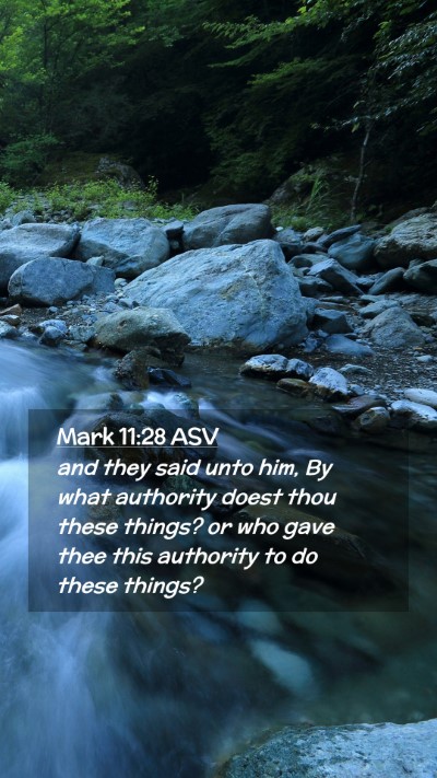 Picture 02 - Mark 11:28 ASV Mobile Phone Wallpaper - and they said unto him, By what authority doest - Mobile Bible Verse Wallpaper