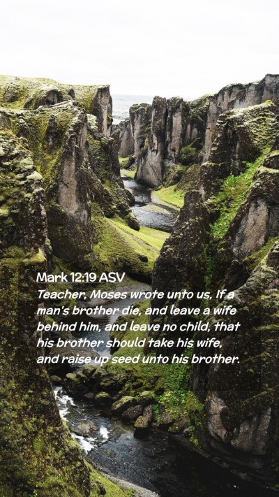 Picture 02 - Mark 12:19 ASV Mobile Phone Wallpaper - Teacher, Moses wrote unto us, If a man's brother - Mobile Bible Verse Wallpaper