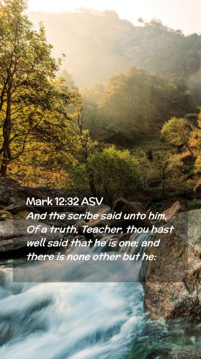 Picture 02 - Mark 12:32 ASV Mobile Phone Wallpaper - And the scribe said unto him, Of a truth, - Mobile Bible Verse Wallpaper