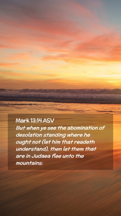 Picture 02 - Mark 13:14 ASV Mobile Phone Wallpaper - But when ye see the abomination of desolation - Mobile Bible Verse Wallpaper