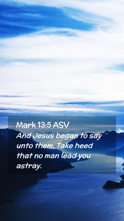 Picture 02 - Mark 13:5 ASV Mobile Phone Wallpaper - And Jesus began to say unto them, Take heed that - Mobile Bible Verse Wallpaper