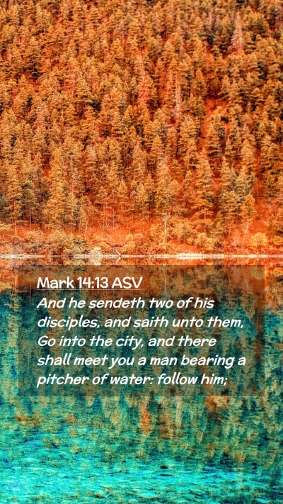 Picture 02 - Mark 14:13 ASV Mobile Phone Wallpaper - And he sendeth two of his disciples, and saith - Mobile Bible Verse Wallpaper