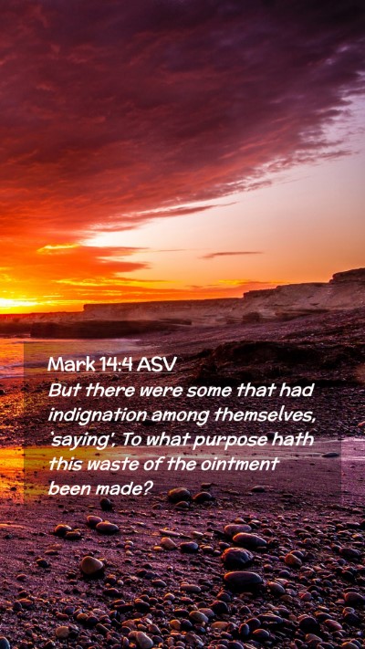 Picture 02 - Mark 14:4 ASV Mobile Phone Wallpaper - But there were some that had indignation among - Mobile Bible Verse Wallpaper