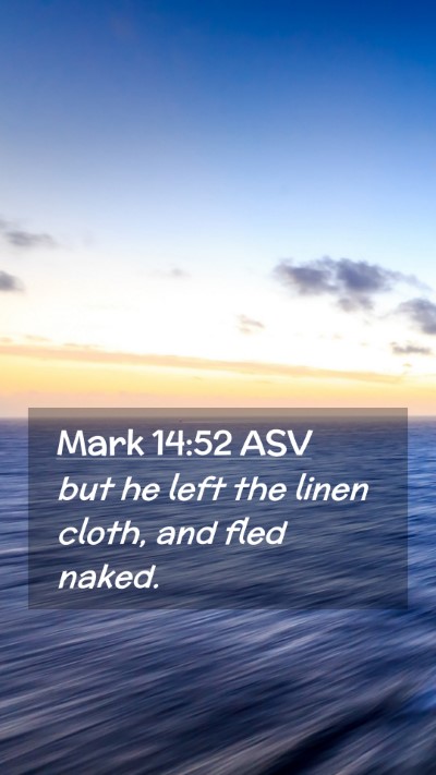 Picture 02 - Mark 14:52 ASV Mobile Phone Wallpaper - but he left the linen cloth, and fled - Mobile Bible Verse Wallpaper