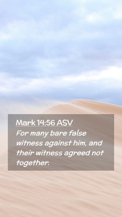 Picture 02 - Mark 14:56 ASV Mobile Phone Wallpaper - For many bare false witness against him, and - Mobile Bible Verse Wallpaper