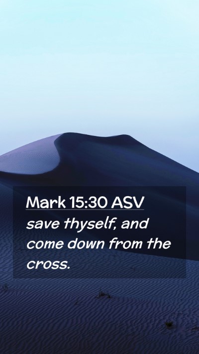 Picture 02 - Mark 15:30 ASV Mobile Phone Wallpaper - save thyself, and come down from the - Mobile Bible Verse Wallpaper
