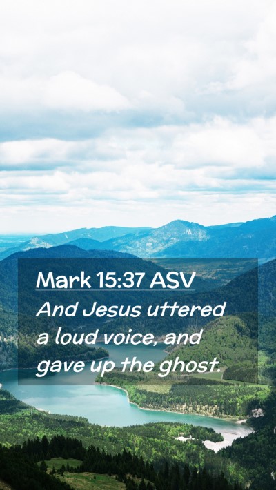 Picture 02 - Mark 15:37 ASV Mobile Phone Wallpaper - And Jesus uttered a loud voice, and gave up the - Mobile Bible Verse Wallpaper