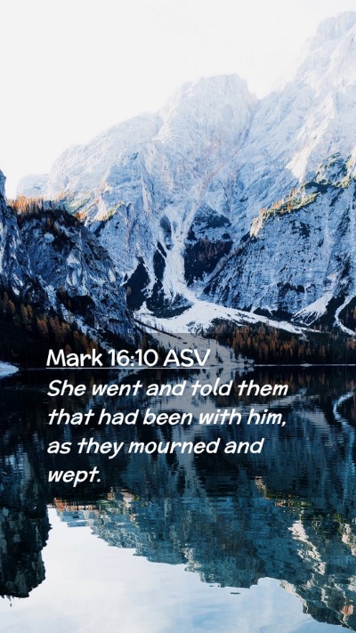 Picture 02 - Mark 16:10 ASV Mobile Phone Wallpaper - She went and told them that had been with him, as - Mobile Bible Verse Wallpaper