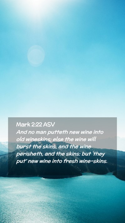 Picture 02 - Mark 2:22 ASV Mobile Phone Wallpaper - And no man putteth new wine into old wineskins; - Mobile Bible Verse Wallpaper