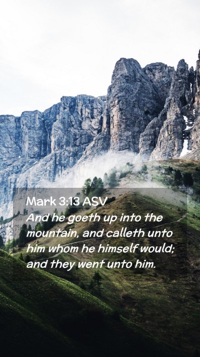Picture 02 - Mark 3:13 ASV Mobile Phone Wallpaper - And he goeth up into the mountain, and calleth - Mobile Bible Verse Wallpaper