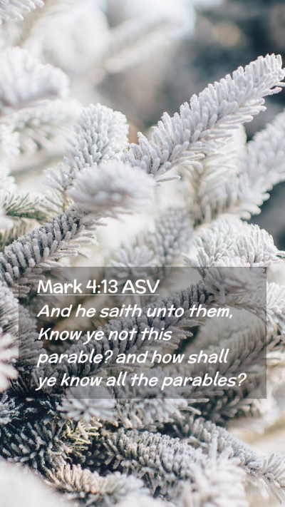 Picture 02 - Mark 4:13 ASV Mobile Phone Wallpaper - And he saith unto them, Know ye not this parable? - Mobile Bible Verse Wallpaper