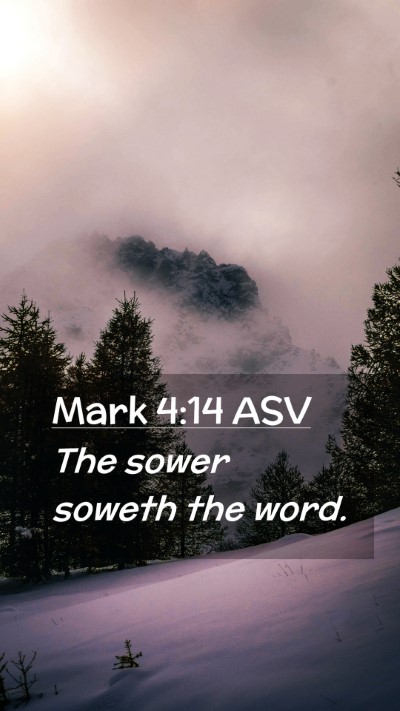 Picture 02 - Mark 4:14 ASV Mobile Phone Wallpaper - The sower soweth the - Mobile Bible Verse Wallpaper