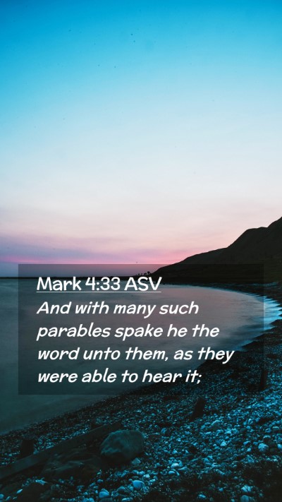 Picture 02 - Mark 4:33 ASV Mobile Phone Wallpaper - And with many such parables spake he the word - Mobile Bible Verse Wallpaper