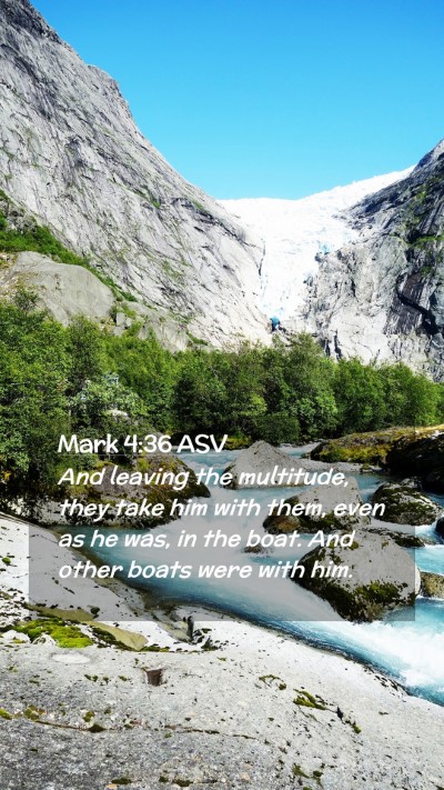 Picture 02 - Mark 4:36 ASV Mobile Phone Wallpaper - And leaving the multitude, they take him with - Mobile Bible Verse Wallpaper