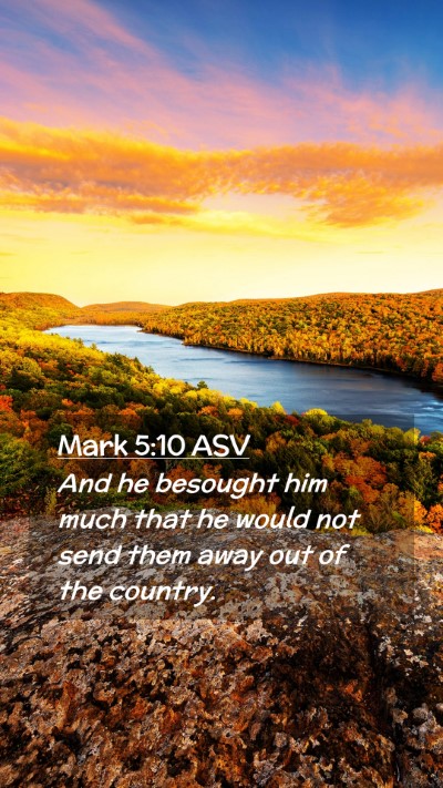 Picture 02 - Mark 5:10 ASV Mobile Phone Wallpaper - And he besought him much that he would not send - Mobile Bible Verse Wallpaper