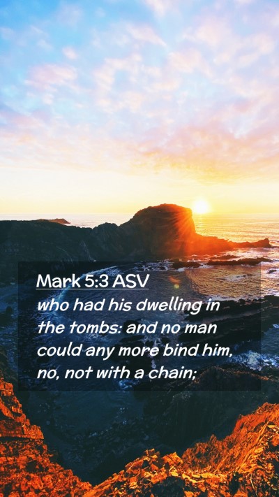 Picture 02 - Mark 5:3 ASV Mobile Phone Wallpaper - who had his dwelling in the tombs: and no man - Mobile Bible Verse Wallpaper
